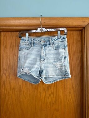 American Eagle Outfitters Light Wash Distressed Denim Shorts